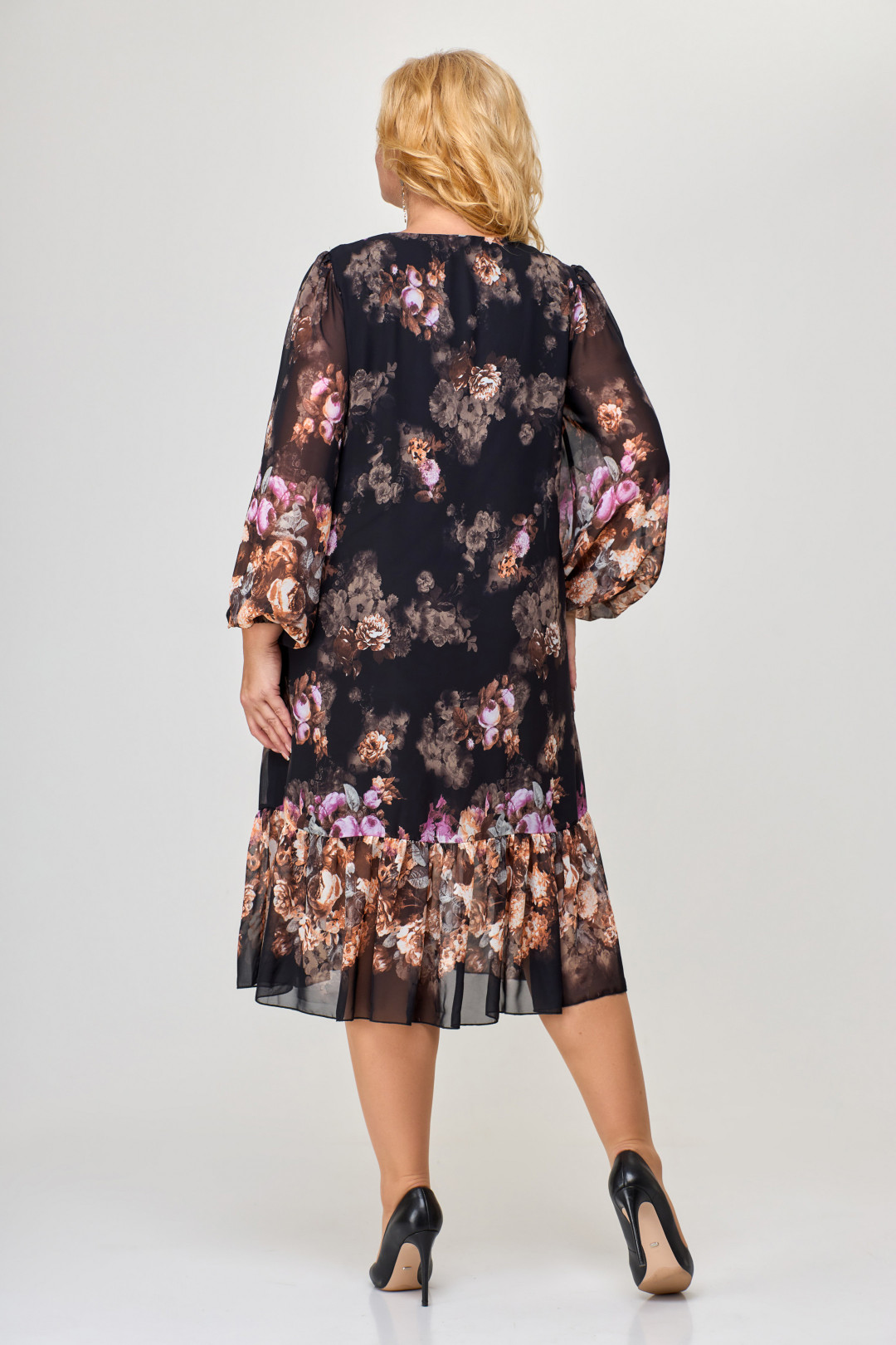 Платье Светлана-Стиль 1754 черный+цветы