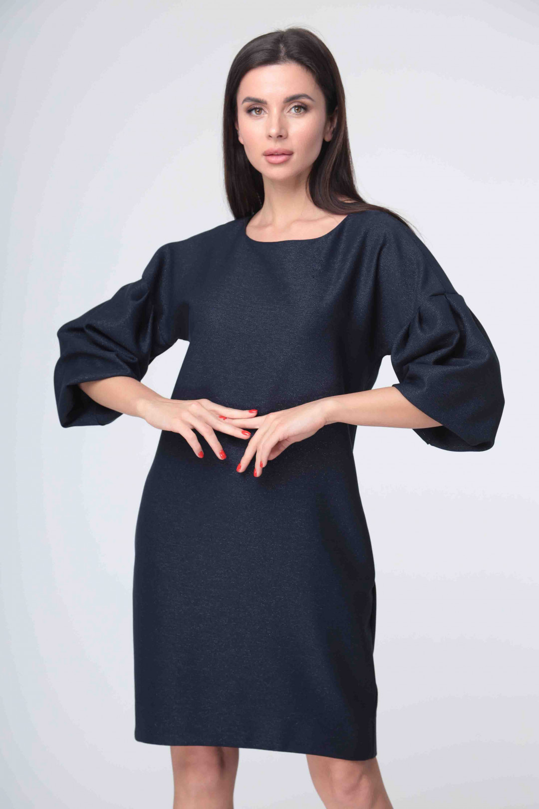 Платье Talia Fashion 376 темно-синий с люрексовой ниткой