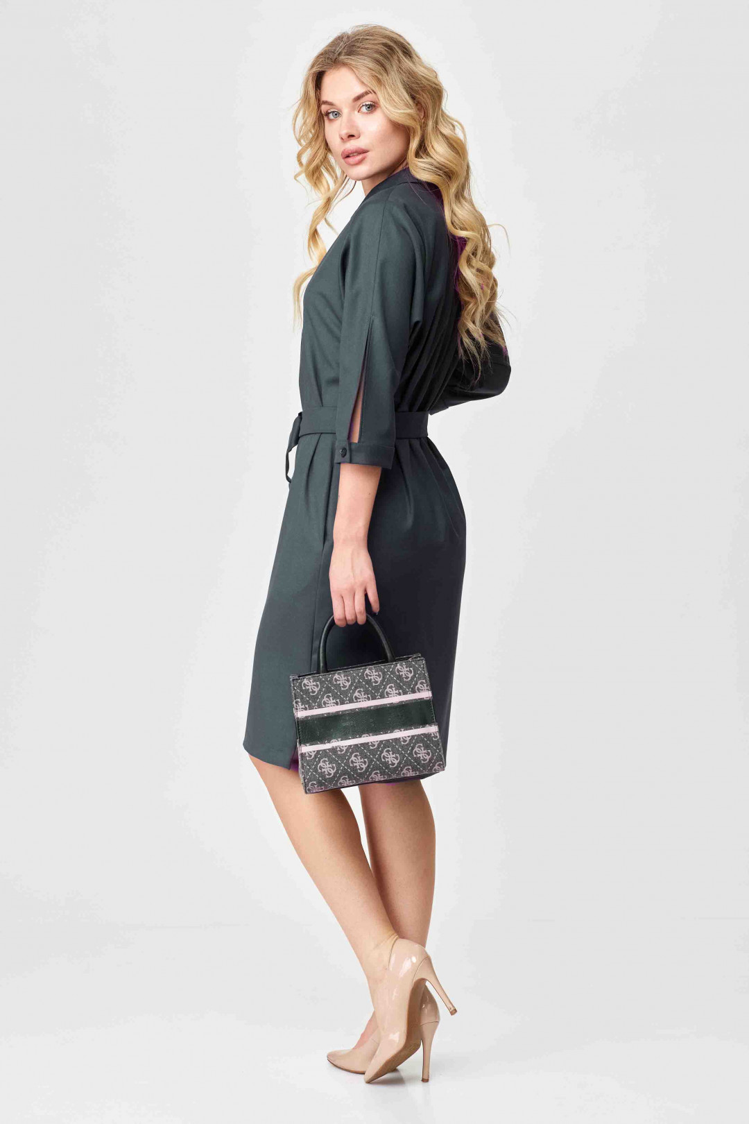 Платье Talia Fashion 408 серо зелёный