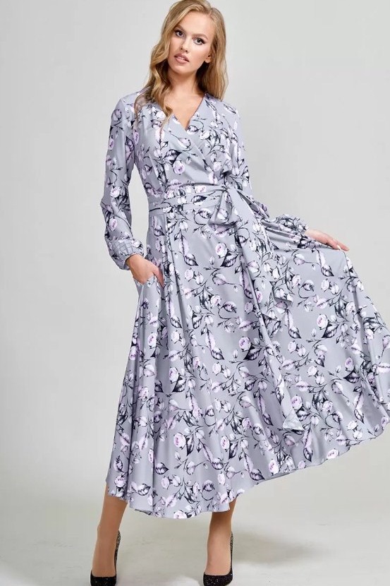 Платье ТЭФФИ-стиль 1417 сизый