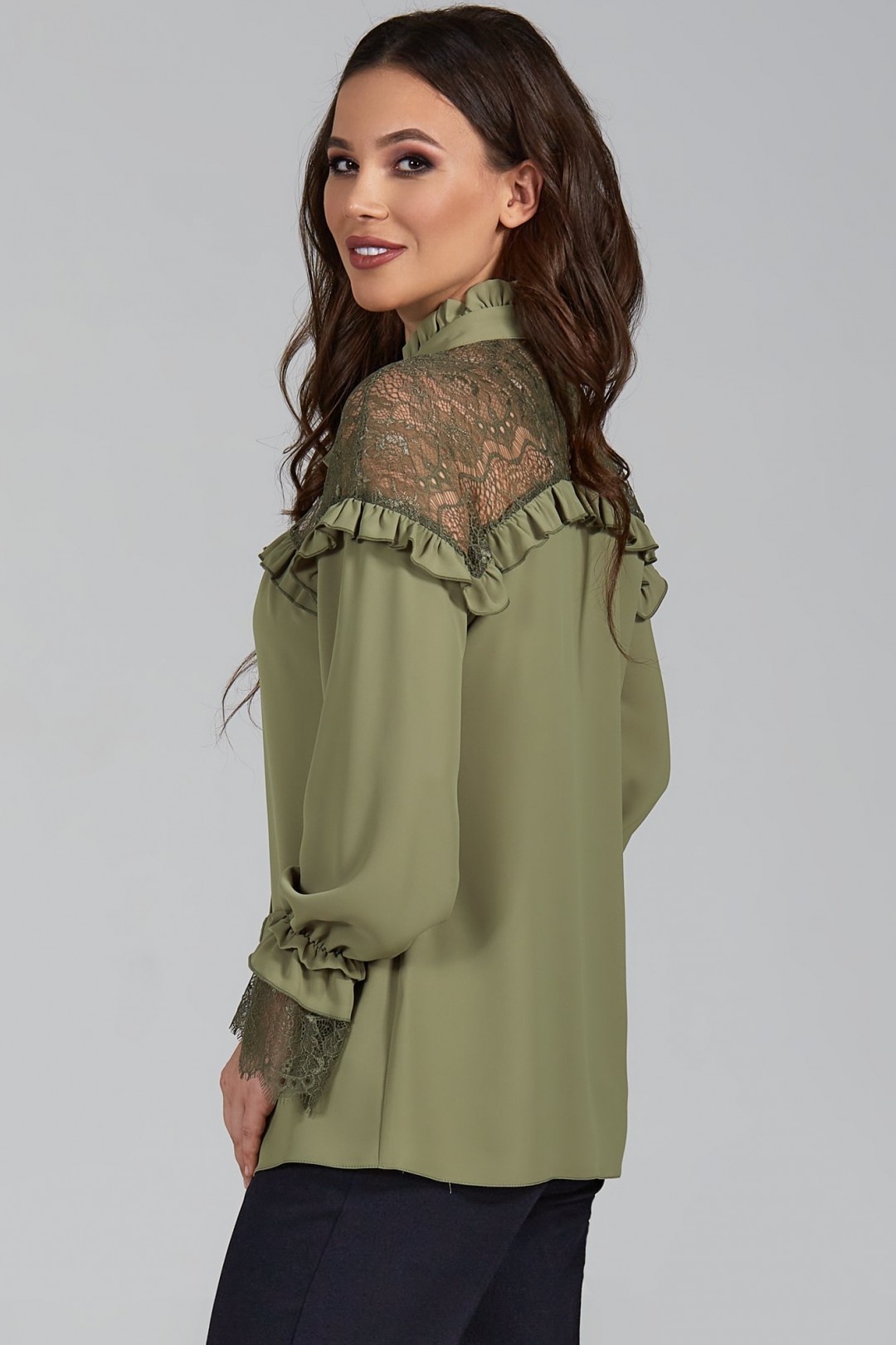 Блузка ТЭФФИ-стиль 1473 олива