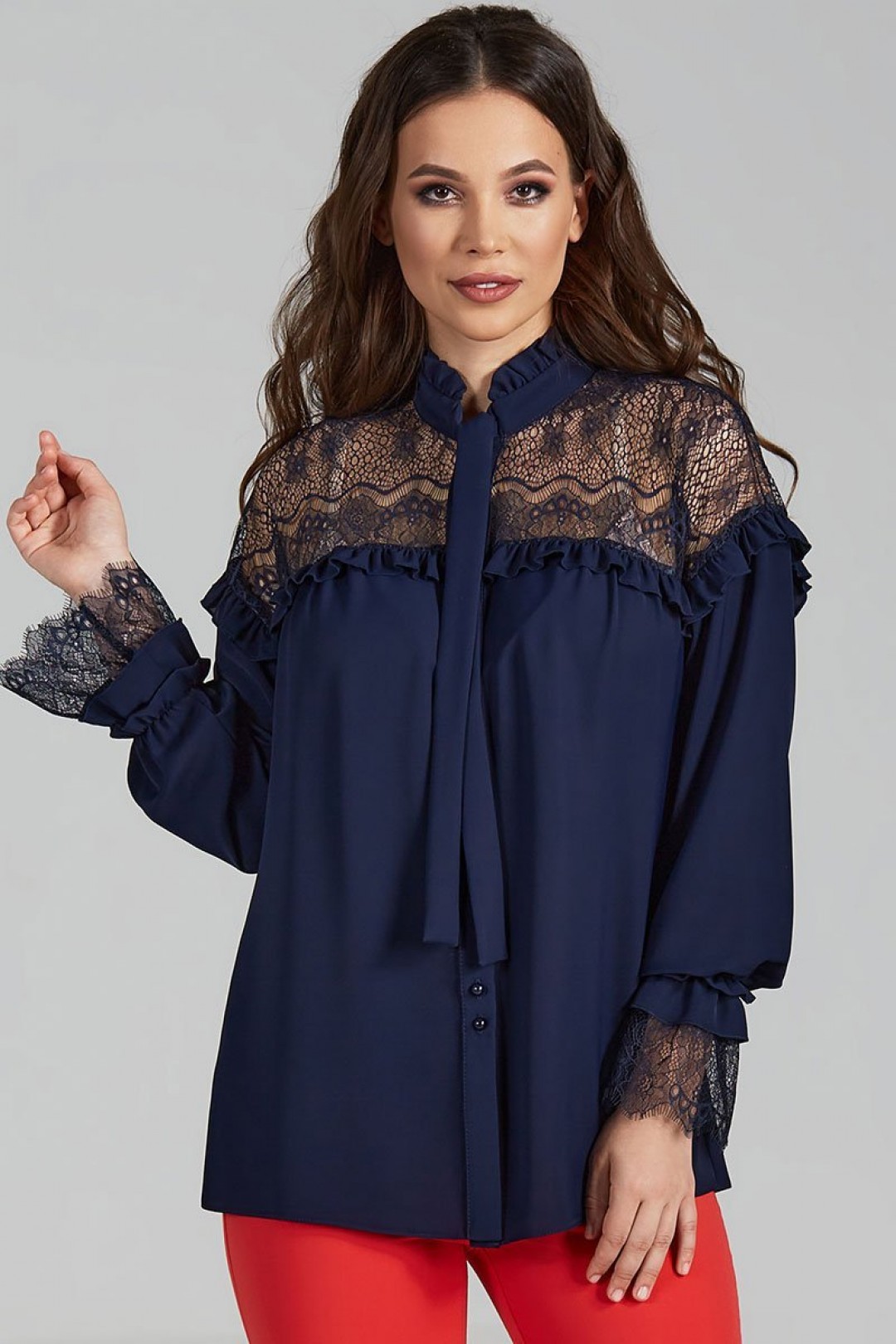 Блузка ТЭФФИ-стиль 1473 синий
