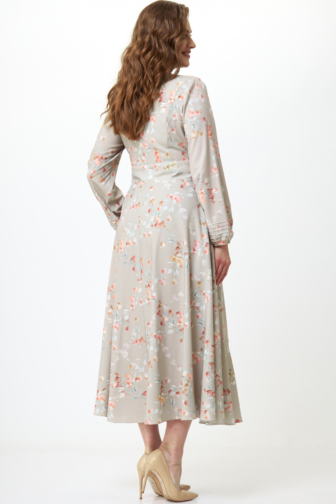 Платье ТЭФФИ-стиль 1483 Тюльпаны на песочном