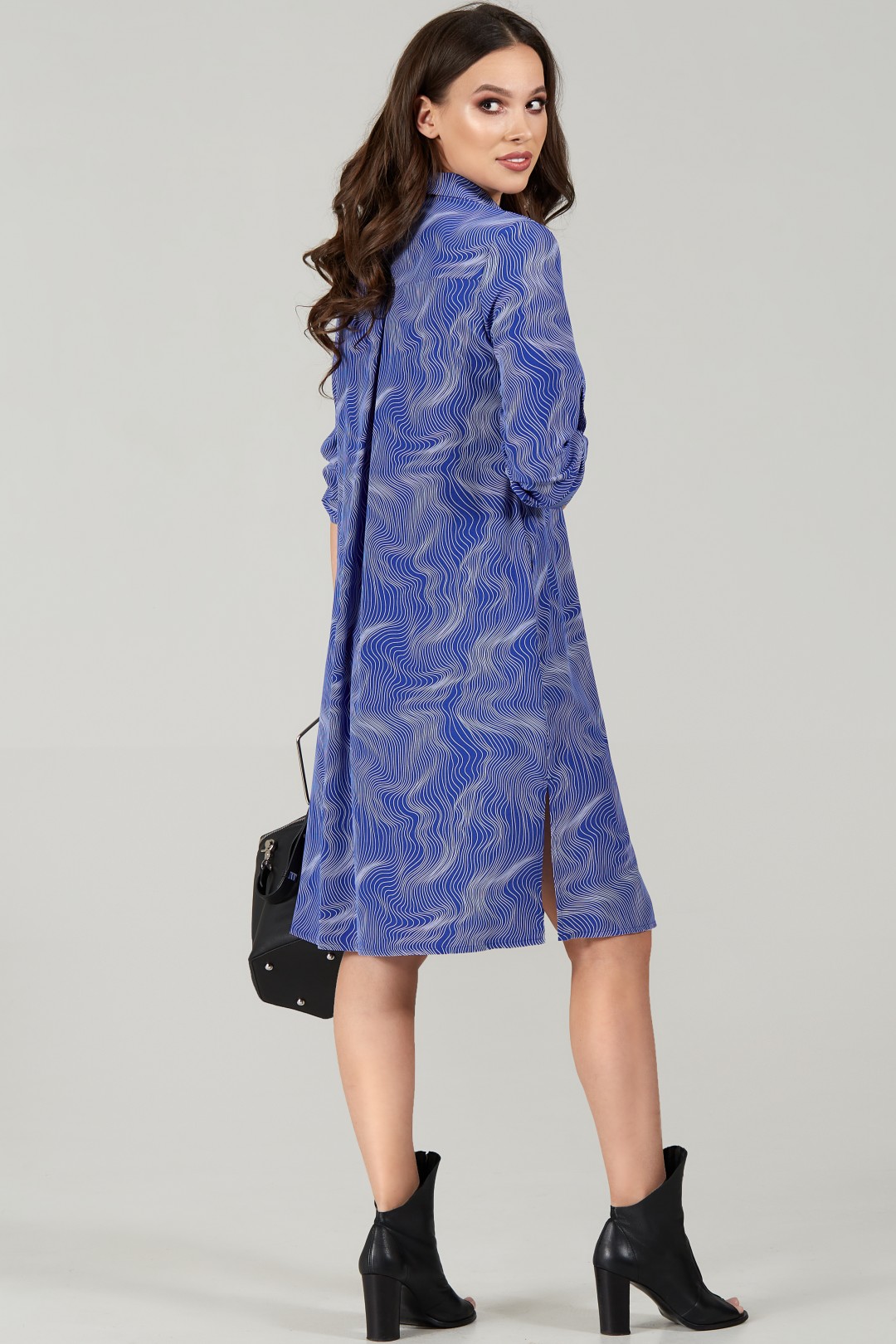 Платье ТЭФФИ-стиль 1493 волна на синем