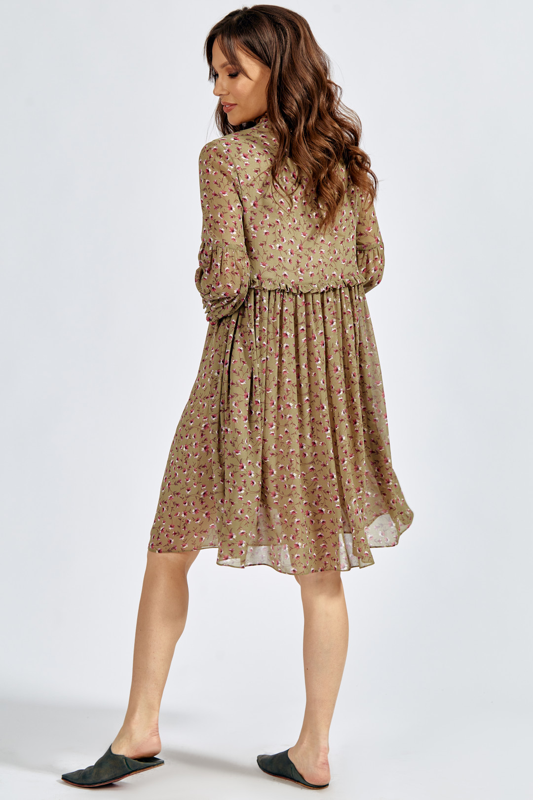 Платье ТЭФФИ-стиль 1633 пыльно-оливковый
