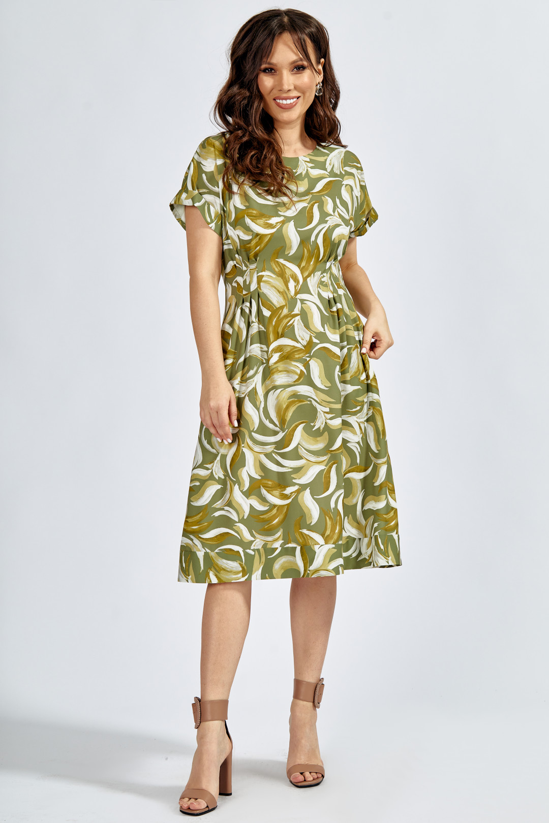Платье ТЭФФИ-стиль 1640 листья авокадо