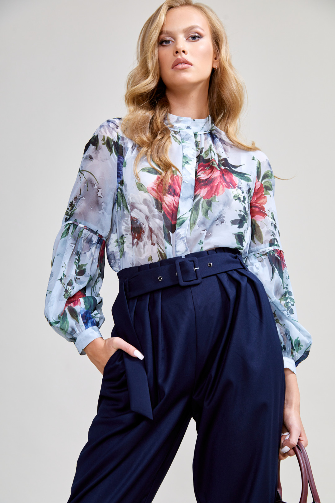 Блузка ТЭФФИ-стиль 1604 цветочный принт