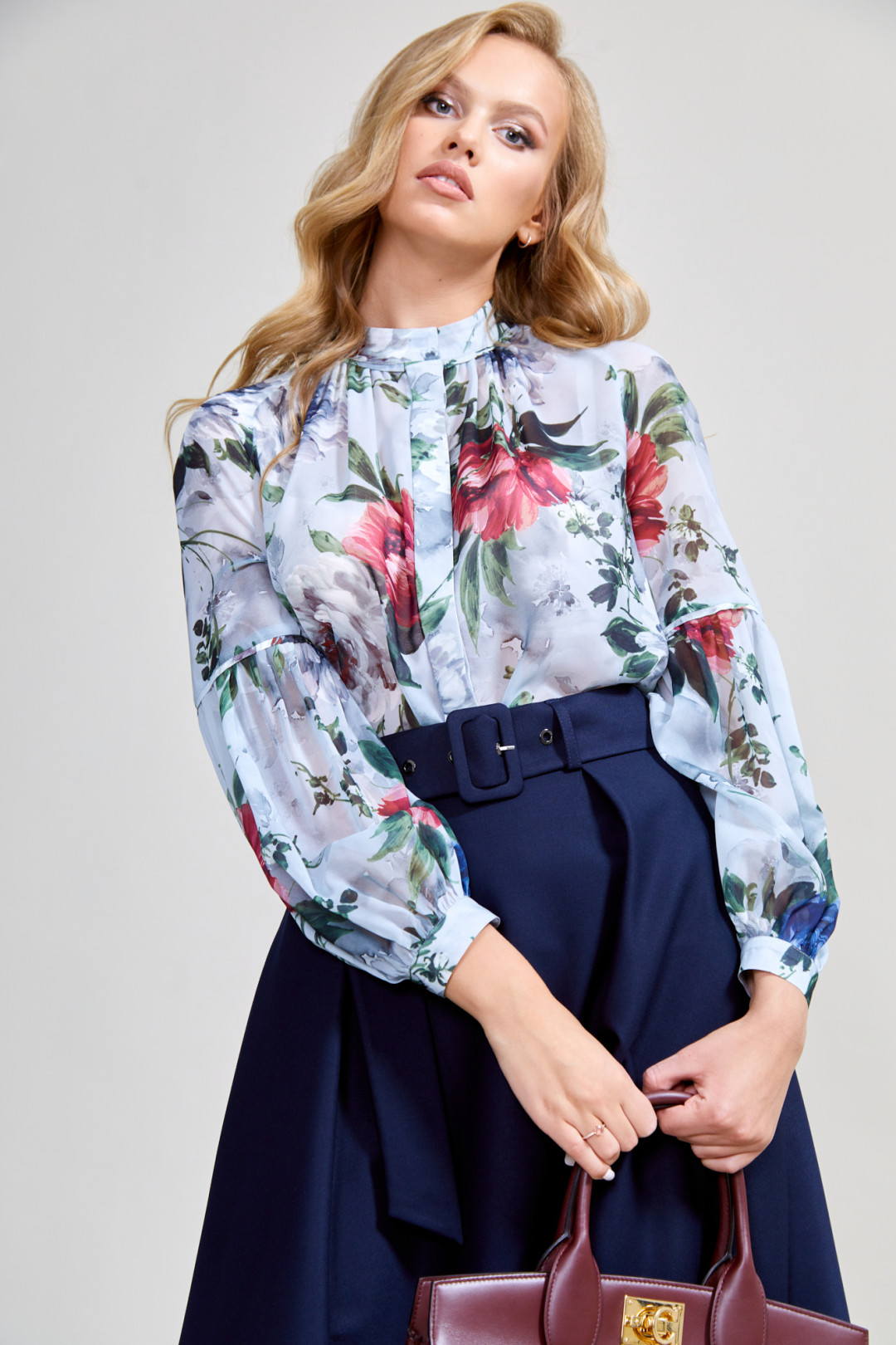 Блузка ТЭФФИ-стиль 1604 цветочный принт