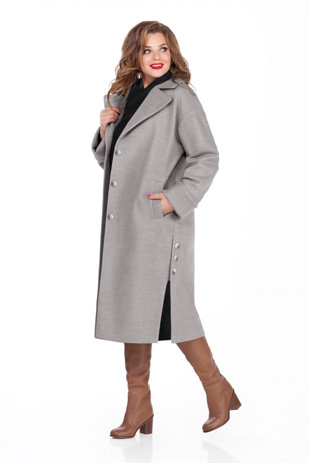 Пальто TEZA 246 серый
