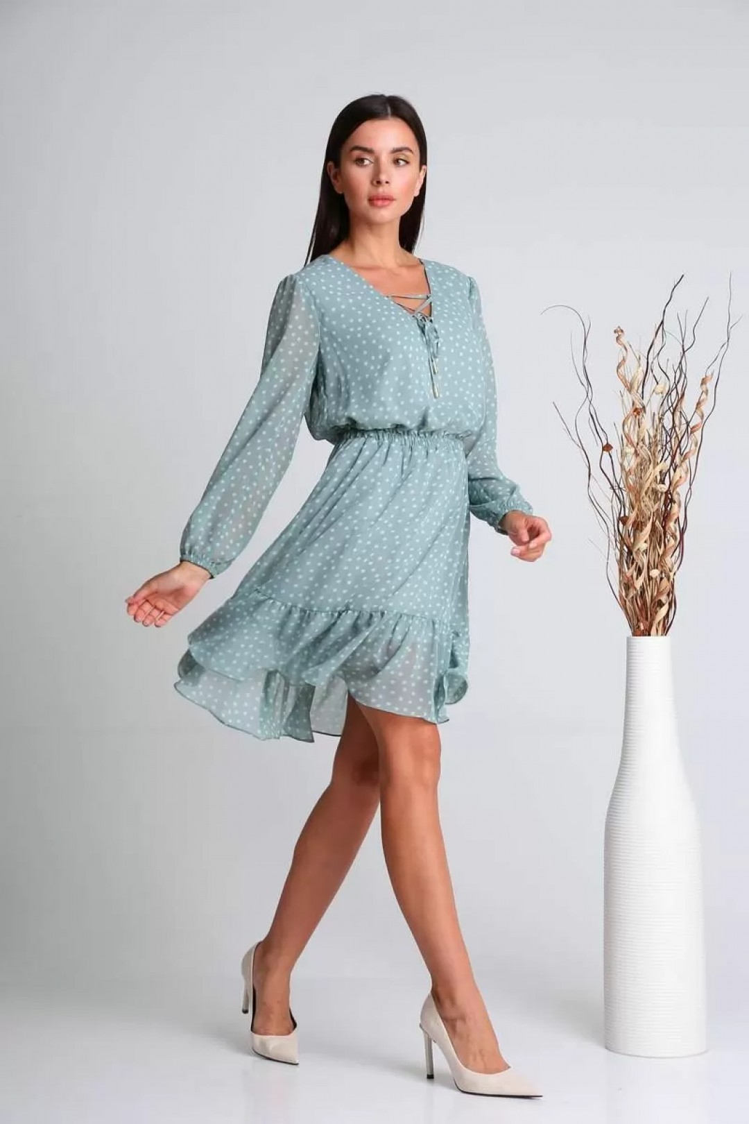 Платье Верита 2110 серо-голубой