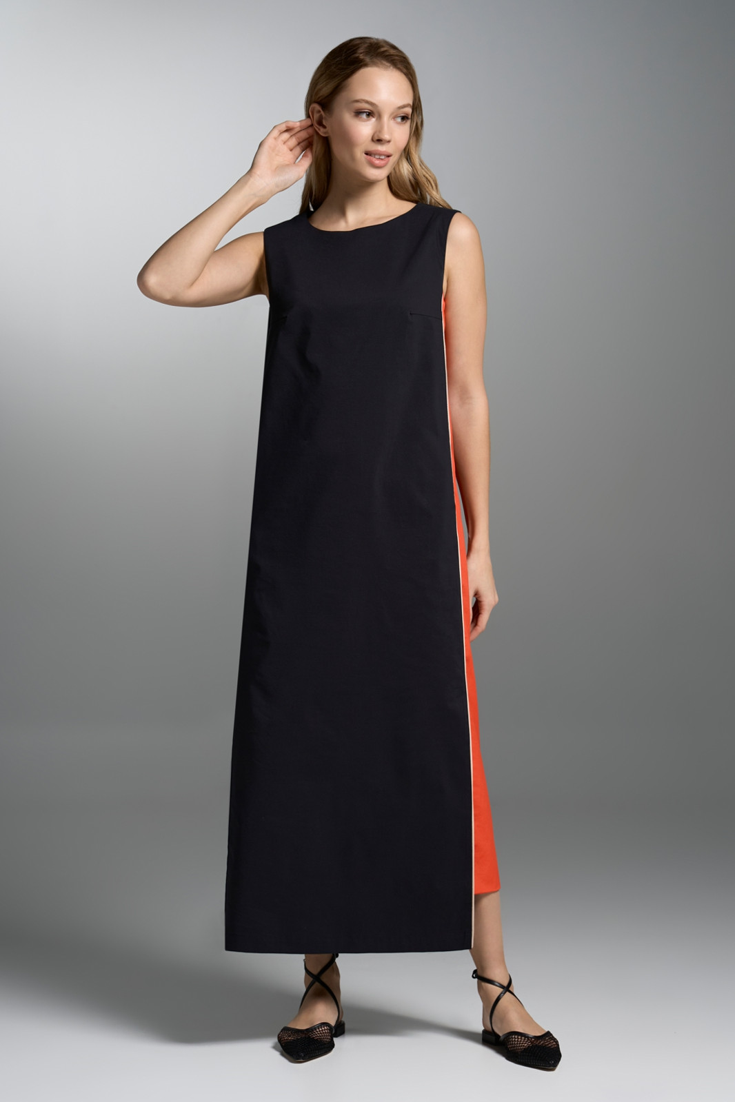 Платье Vi oro VR-1002 черный, оранжевый