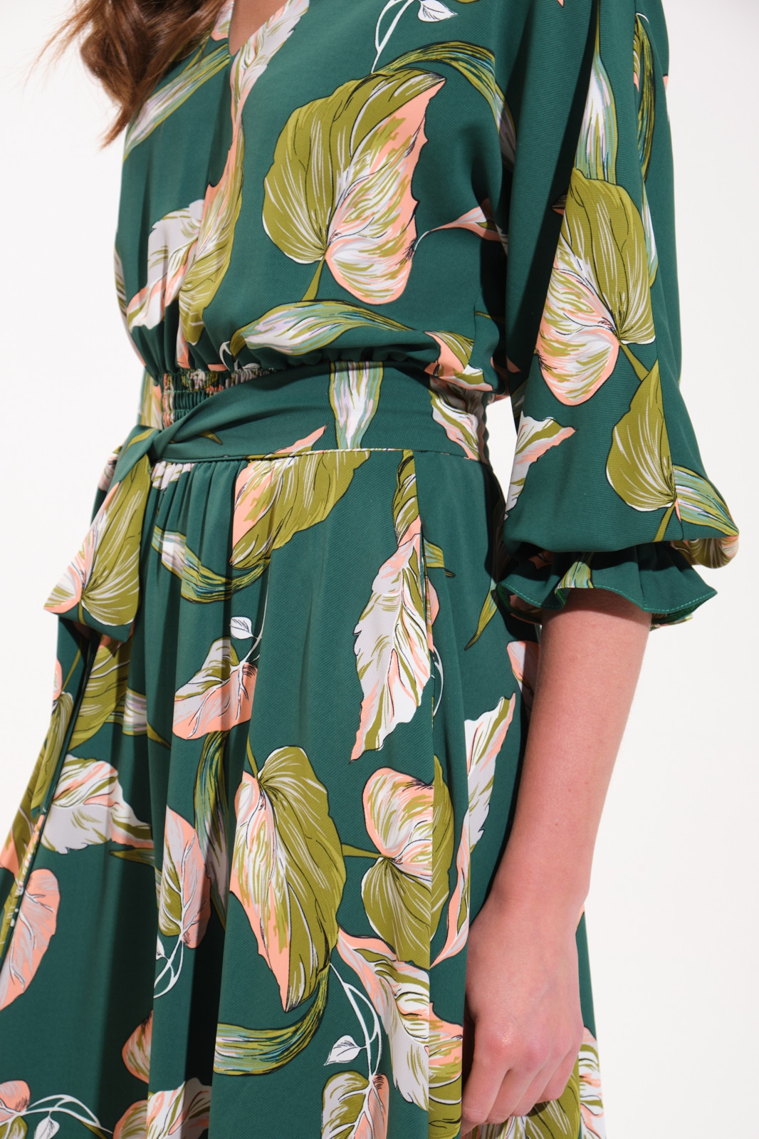 Платье Vi oro VR-1051 зеленое/листья
