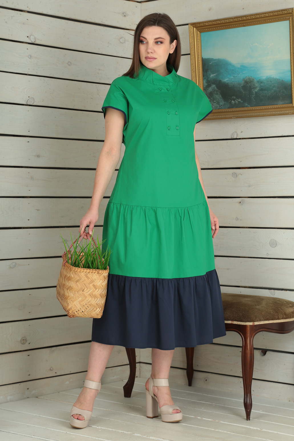 Платье Viola Style 01014 зеленый
