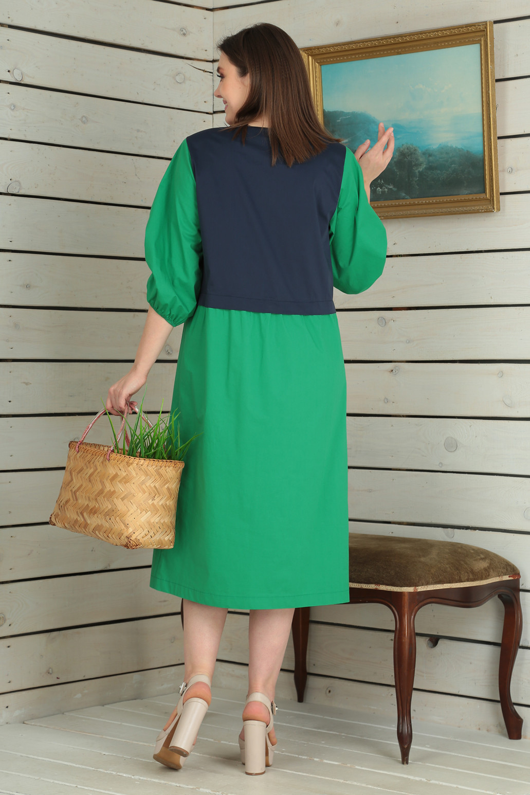 Платье Viola Style 01016 синий - зеленый