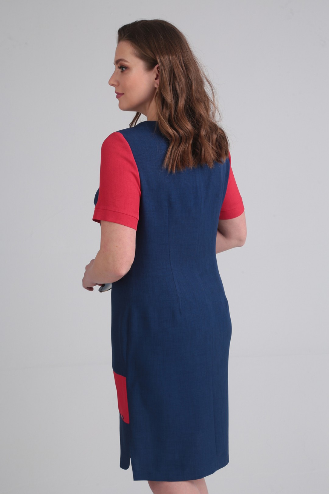 Платье Viola Style 0831 синий с красным