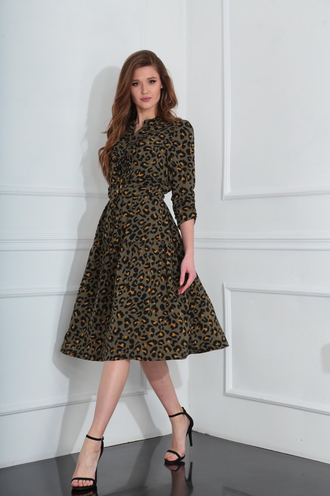 Платье Viola Style 0916 леопардовый принт