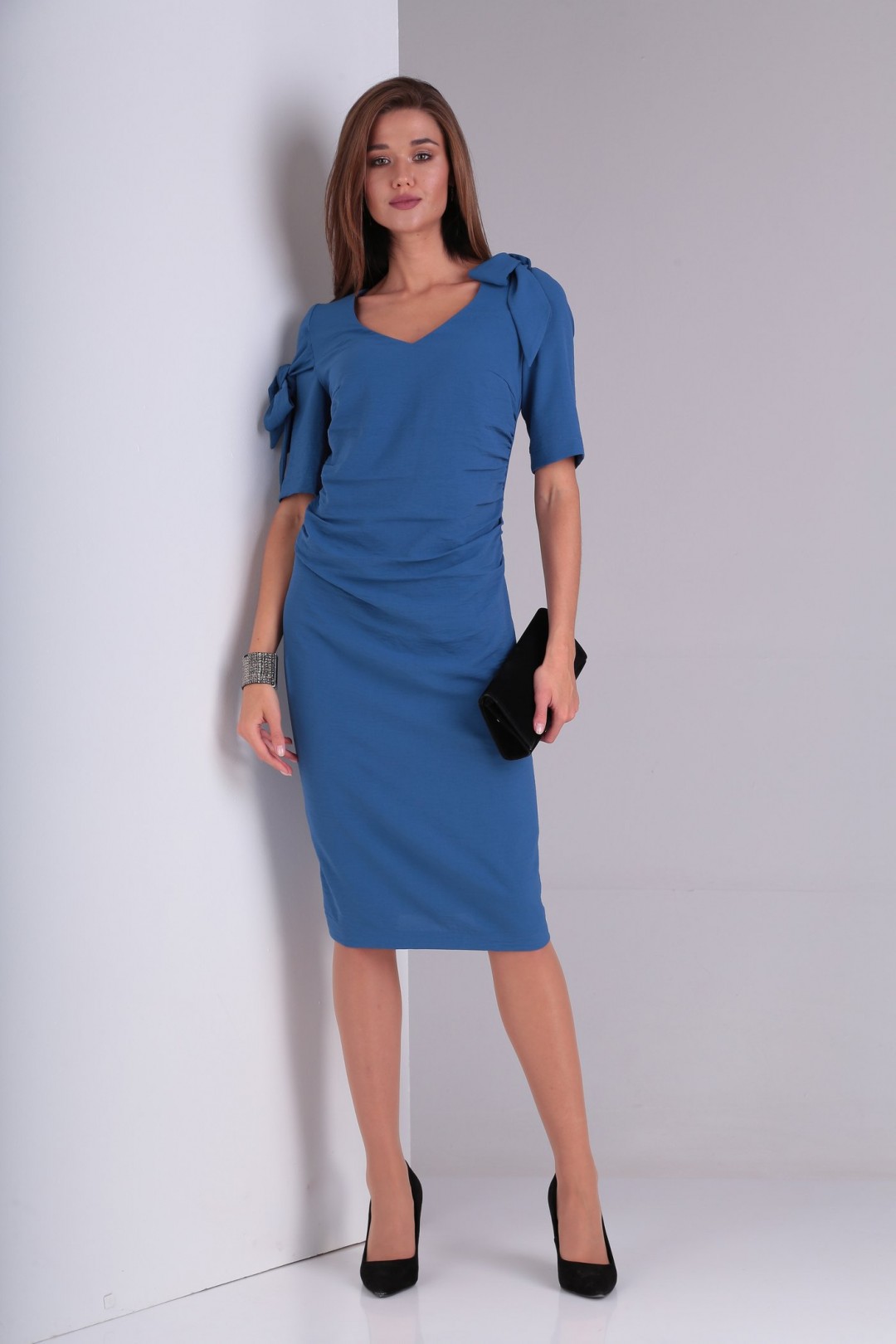 Платье Viola Style 0931 синий джинс