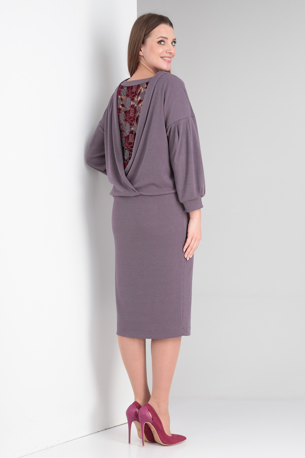 Платье Viola Style 1000 серо-фиолетовый