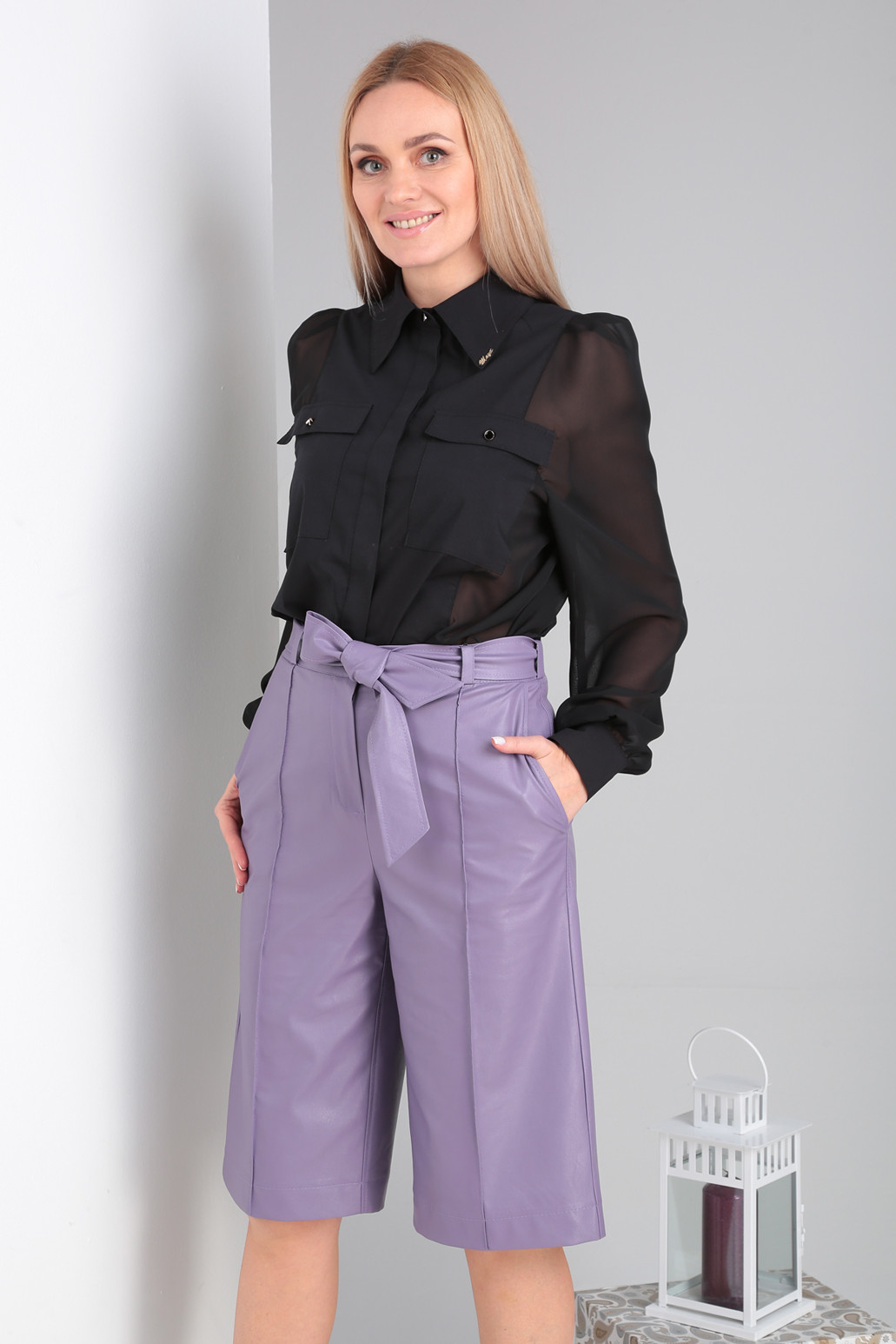 Костюм Viola Style 20583 черный - фиолетовый