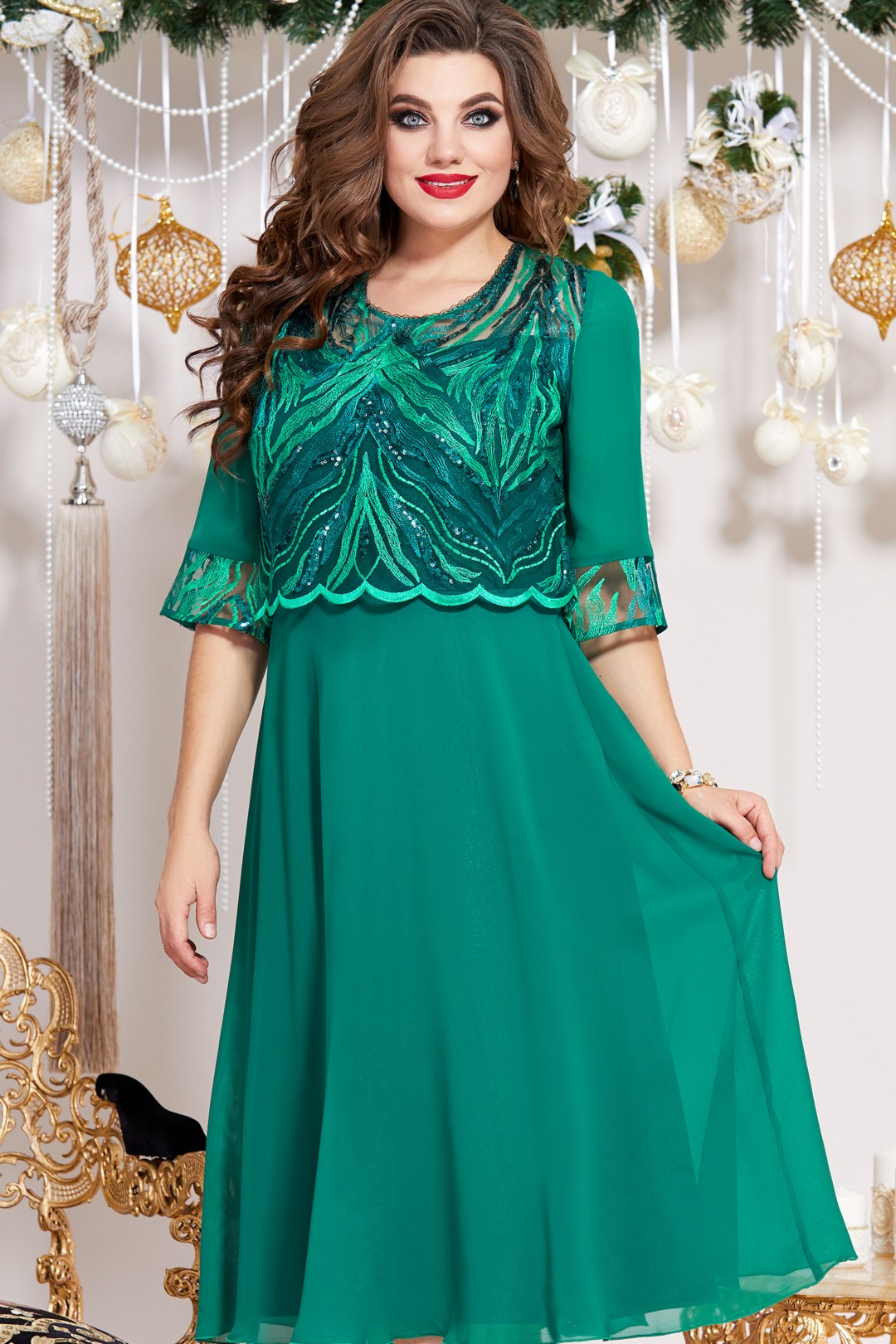 Платье Vittoria Queen 13323 зеленый