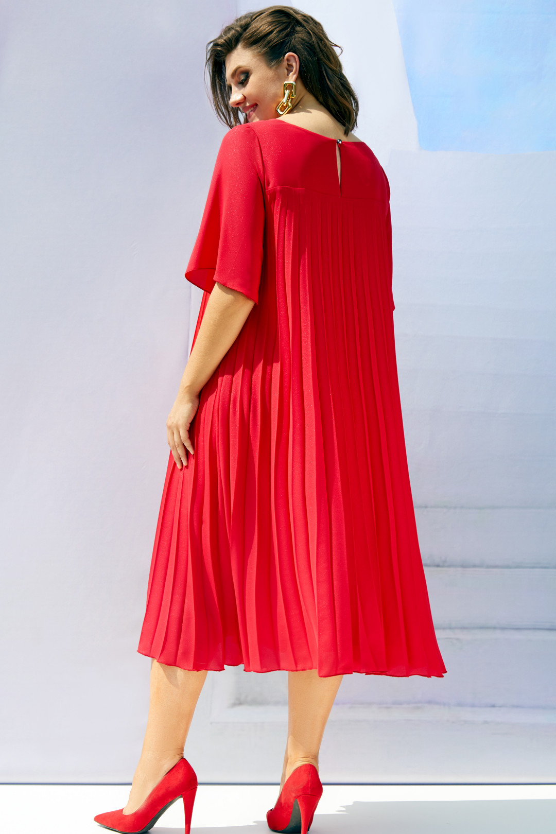 Платье Vittoria Queen 16873/2 красный плиссе