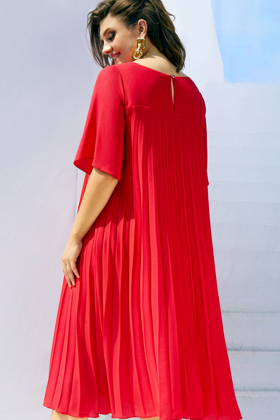 Платье Vittoria Queen 16873/2 красный плиссе