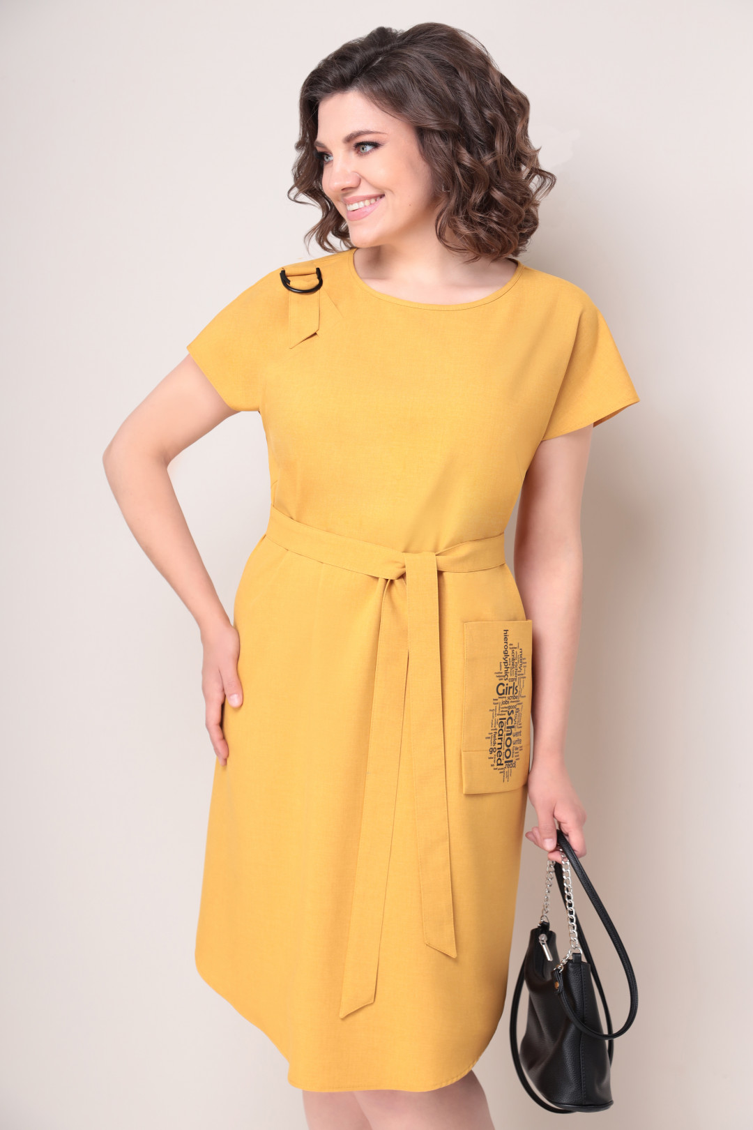 Платье VOLNA 1246 горчично-желтый