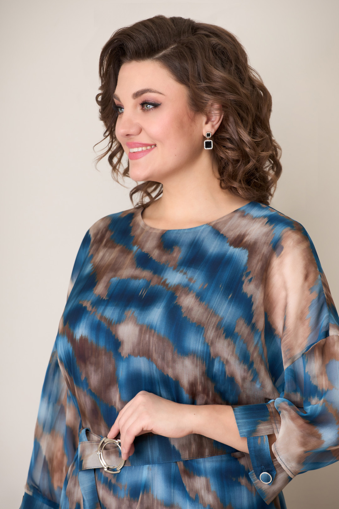Платье VOLNA 1275 бежево-голубой