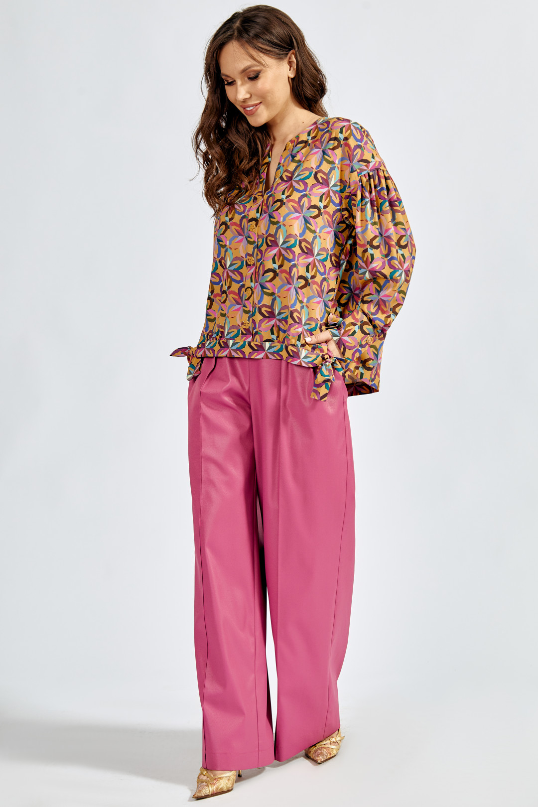 Блузка ТЭФФИ-стиль 1503/1 цветная фиалка