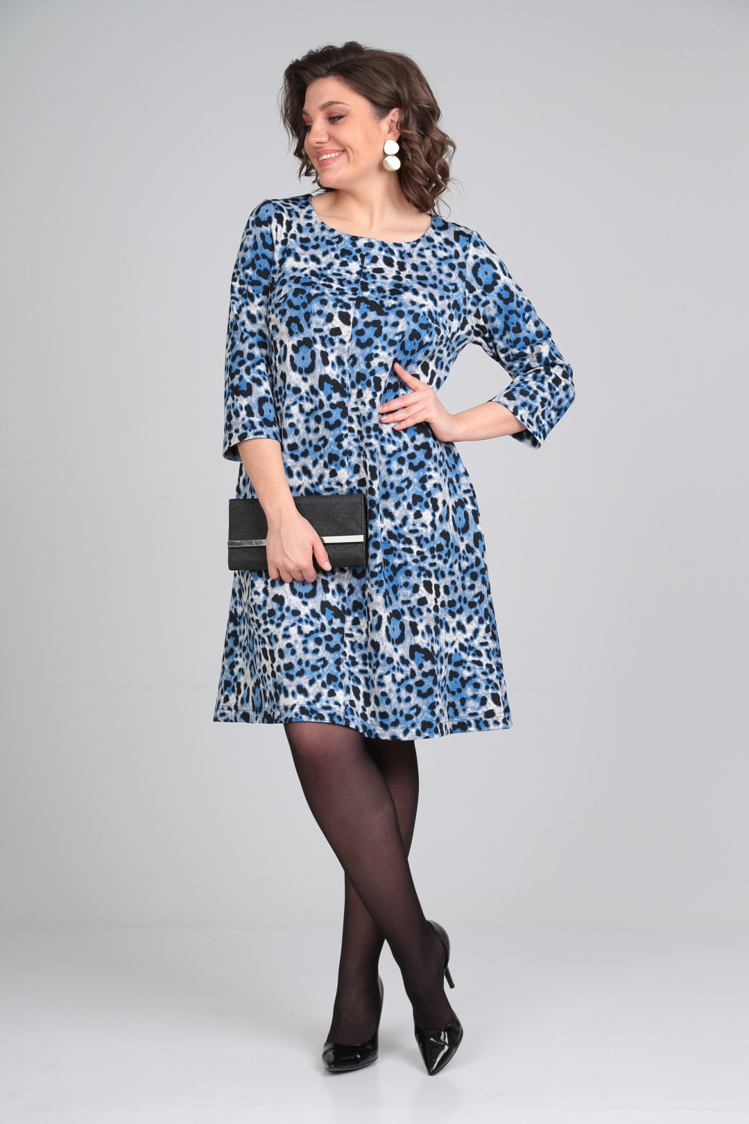 Платье Мишель Шик 2121 синий, леопард
