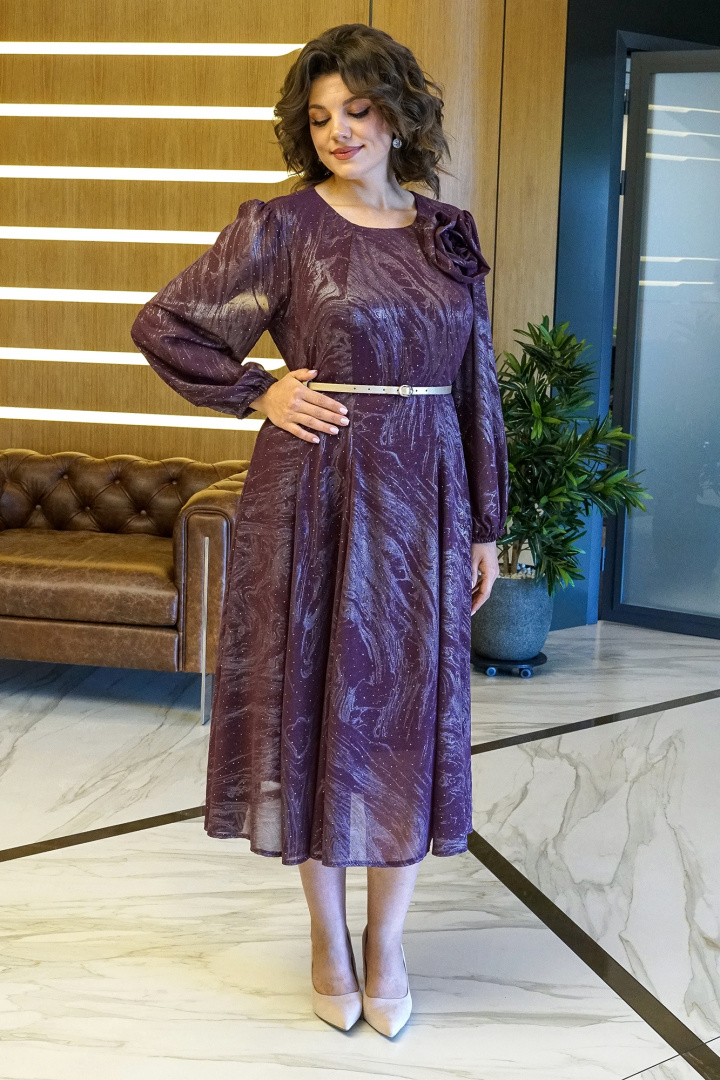 Платье AlaniCollection 2380 бордо с напылением