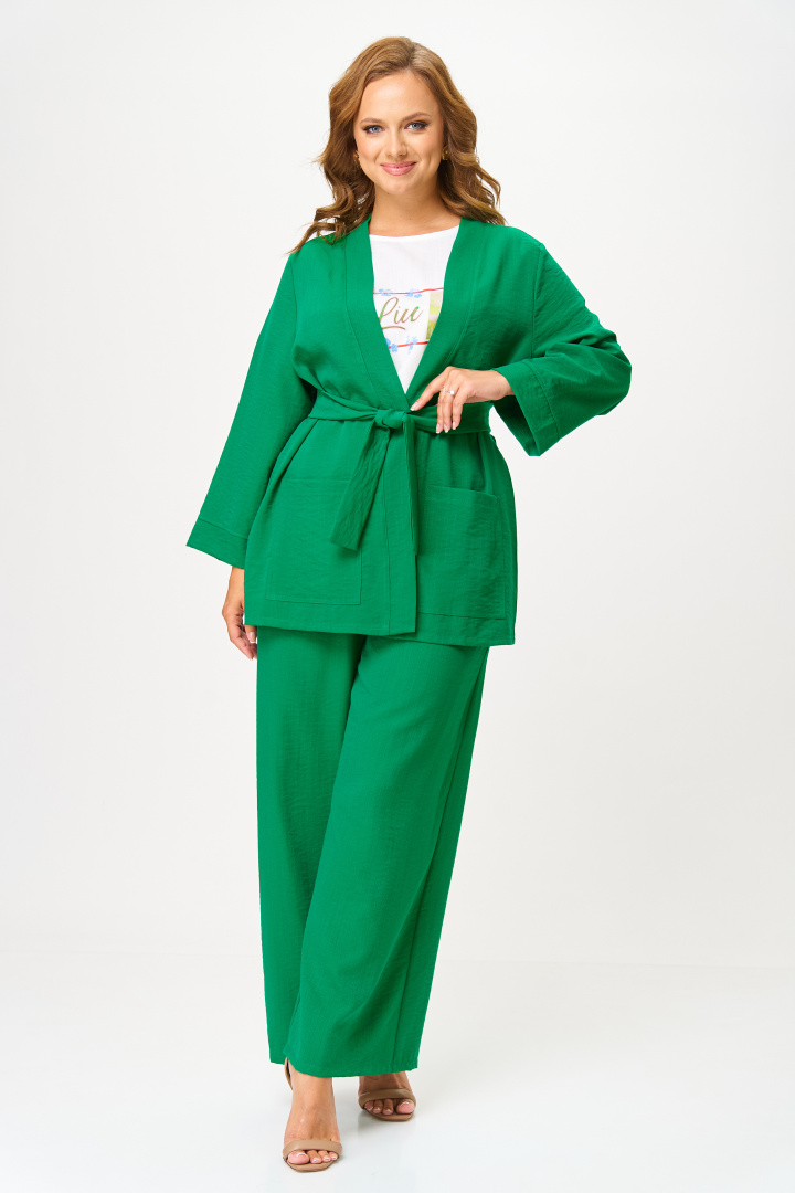 Костюм ANASTASIA MAK 1290 зеленый + молочный