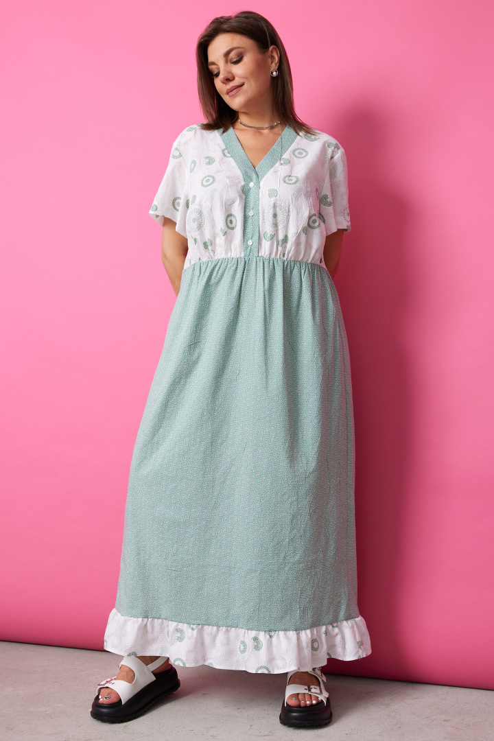 Платье BegiModa 1055 шалфей