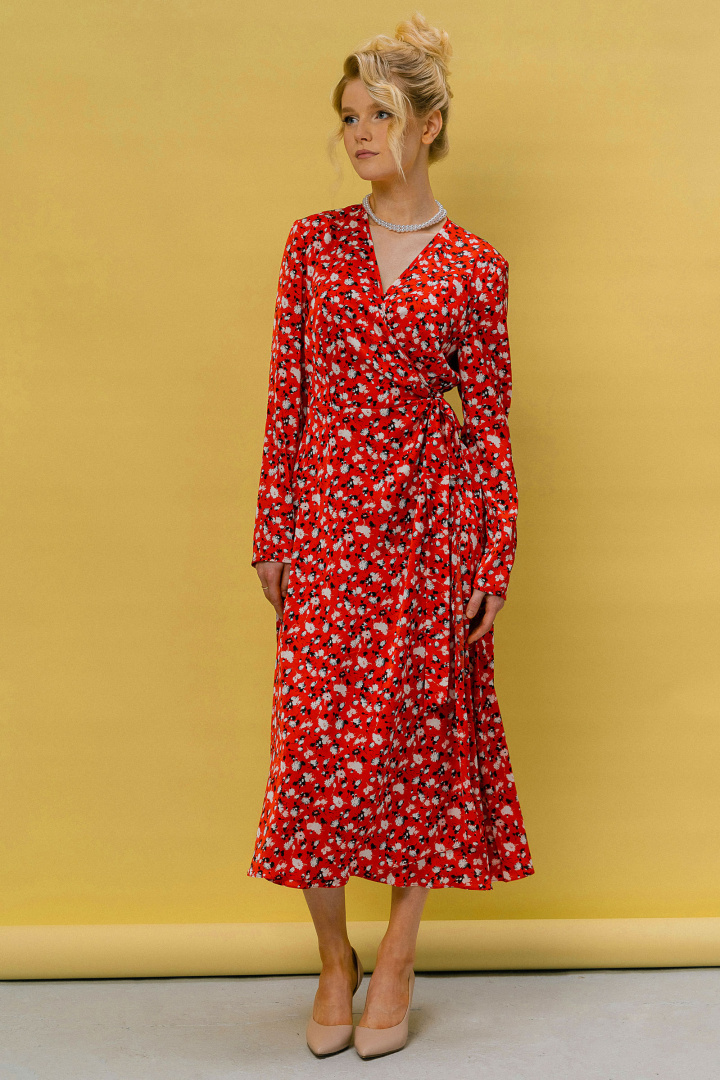 Платье JRSy 2420 красный цветочек