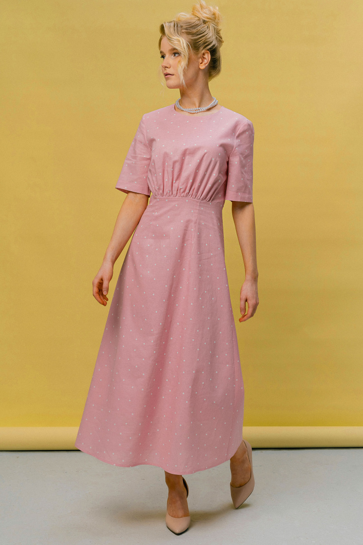 Платье JRSy 2450 розовый горошек