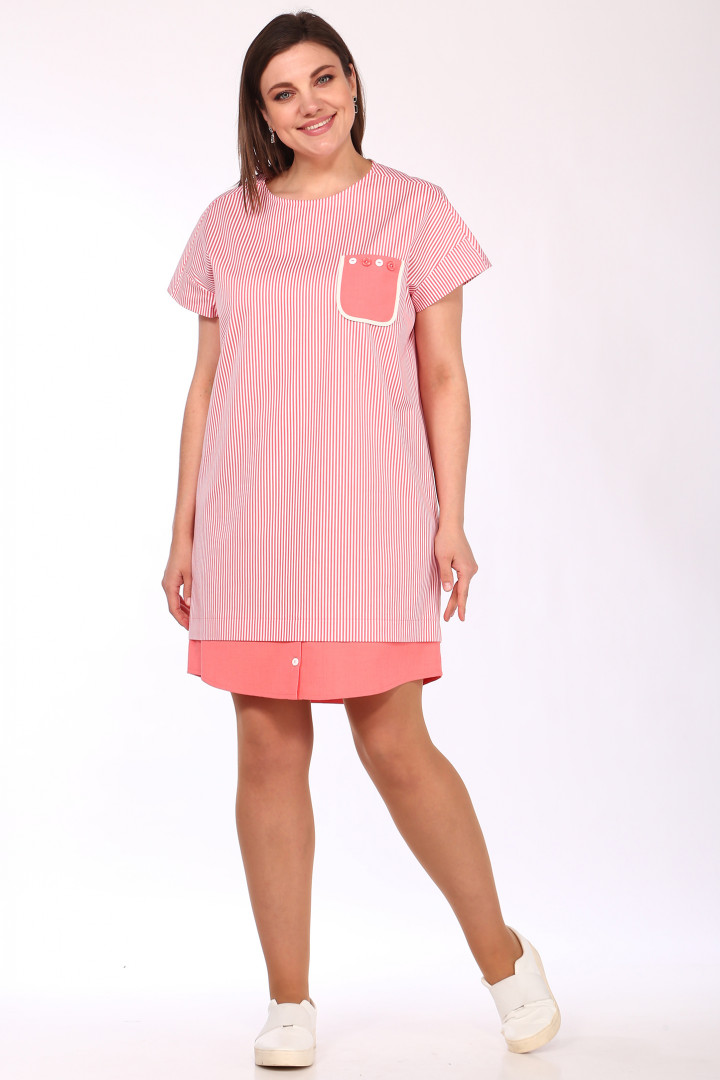 Платье LadyStyleClassic 1398/1 Розовые тона
