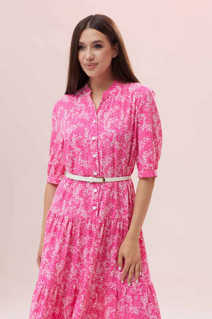 Платье Lars Style 785/1  розово-белый принт