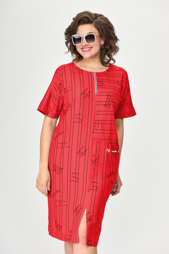 Платье Милора Стиль 1110 красное буквы