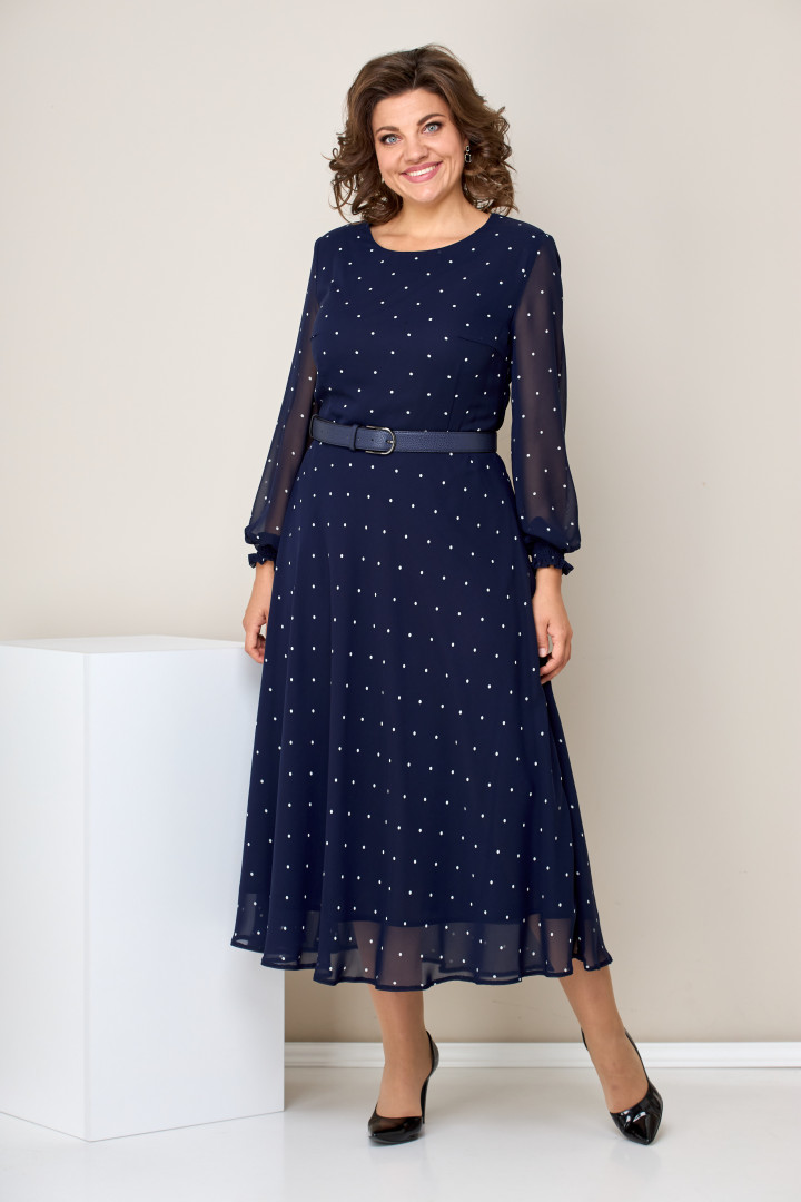 Платье Мода-Версаль 2360 т.синий-горох