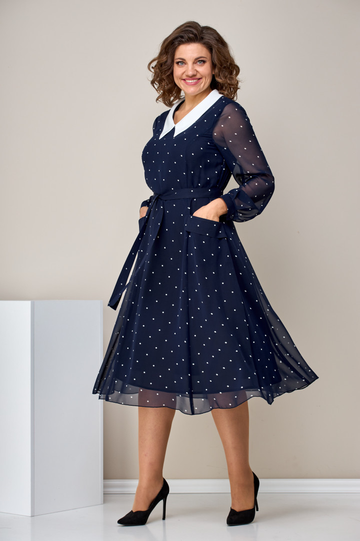 Платье Мода-Версаль 2399 т.синий горох