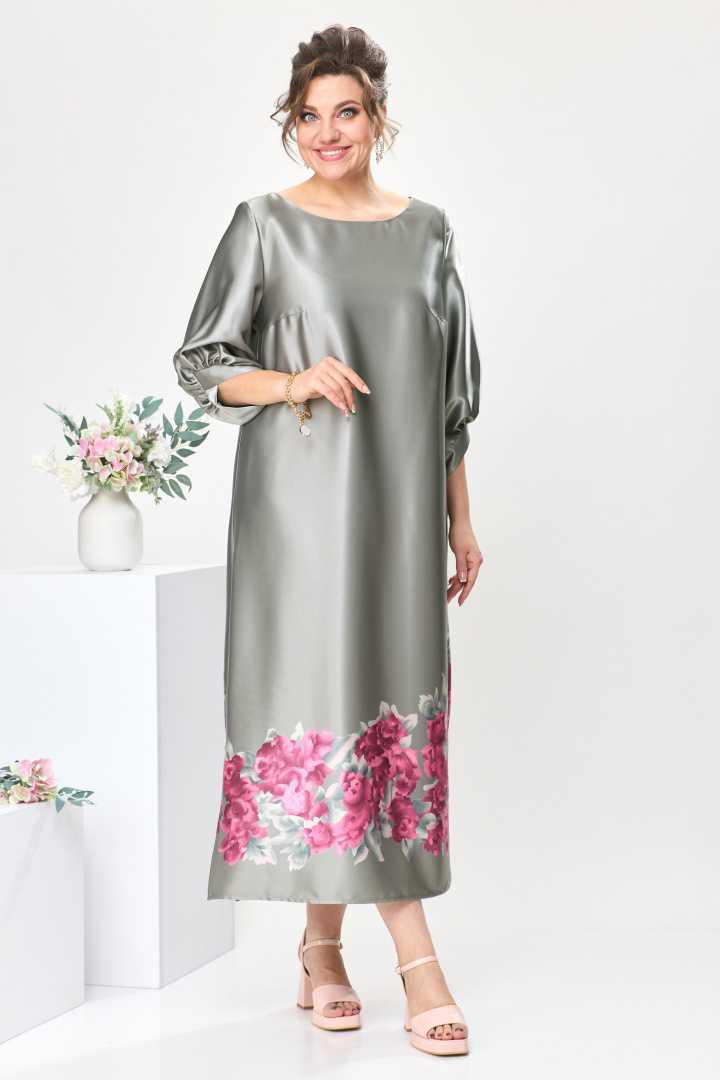 Платье Romanovich Style 1-2442 серый/цветы