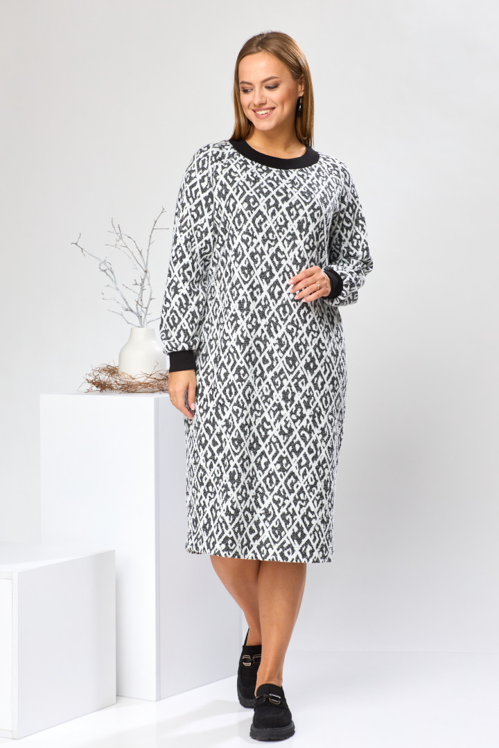 Платье Romanovich Style 1-2569 чёрный/белый